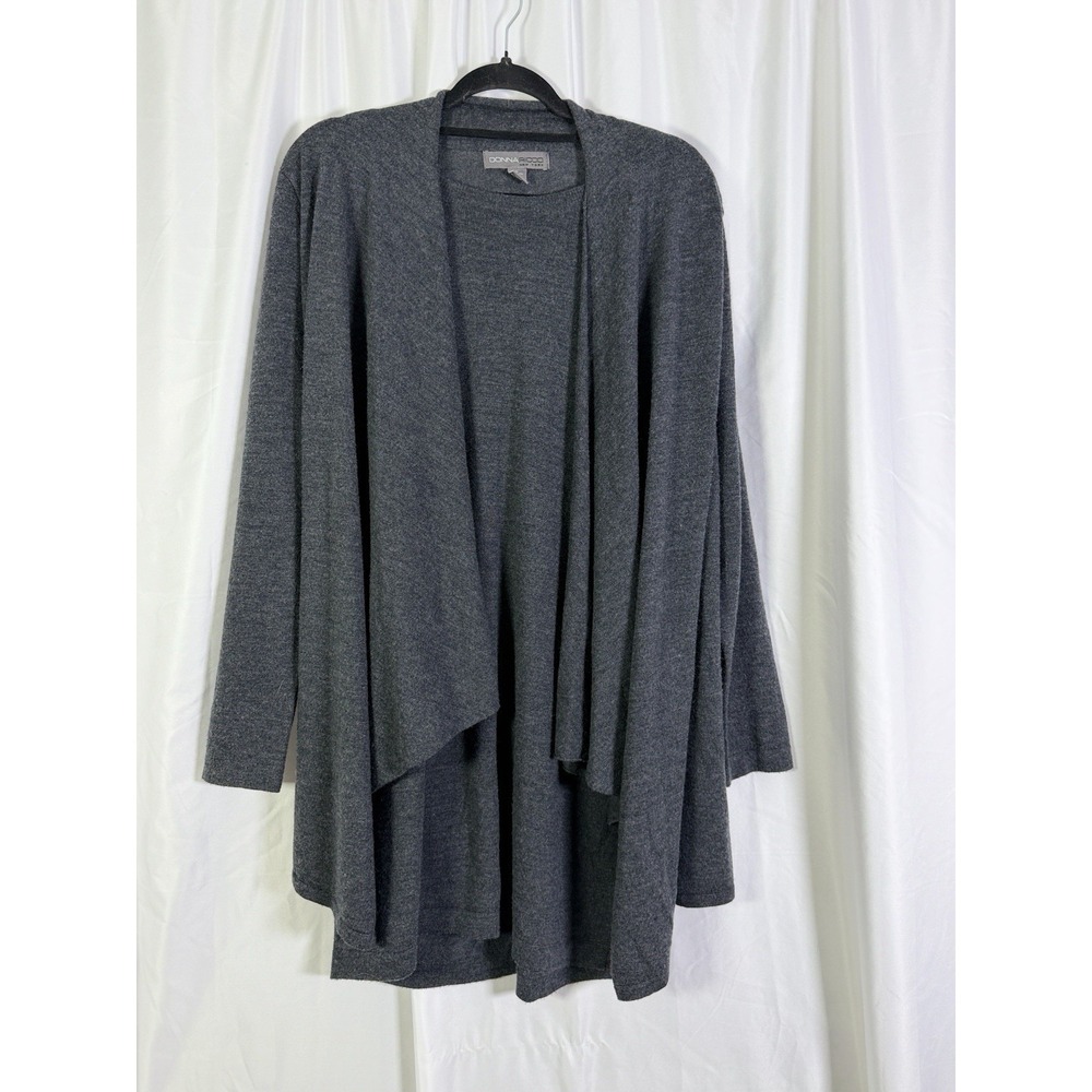 Donna Ricco New York Women's XL Layered Look Sweater Gray 100% Merino Wool